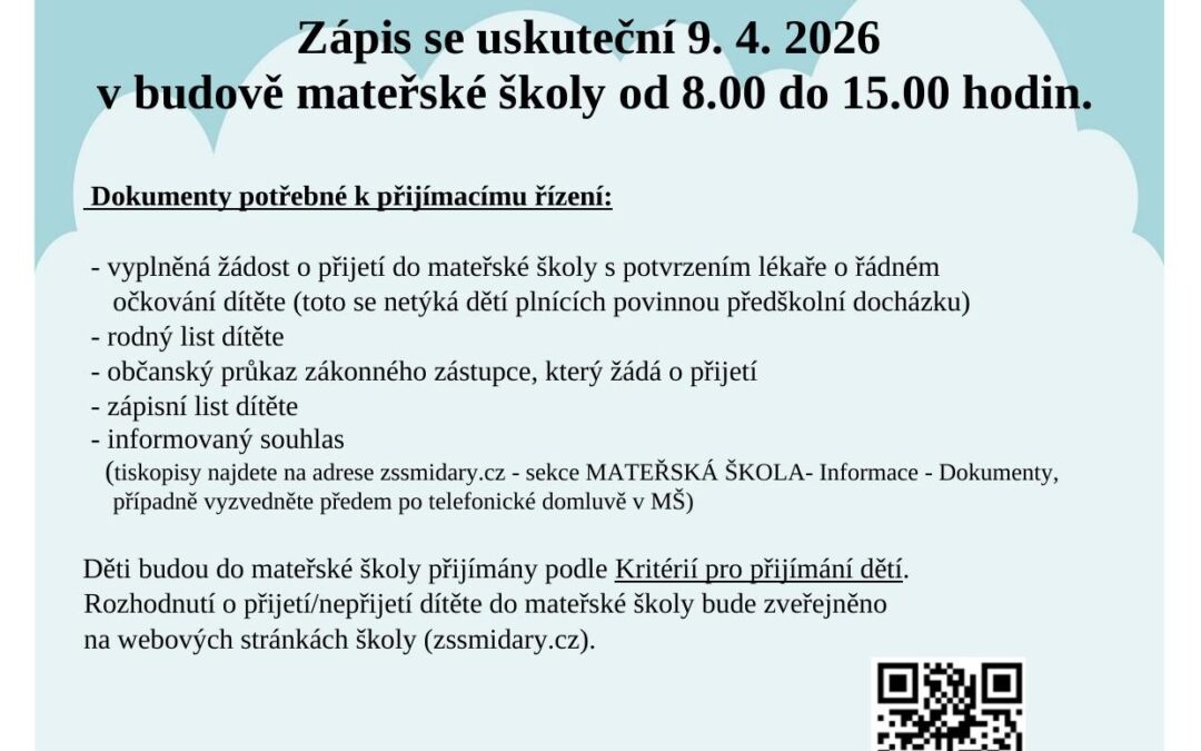 Zápis do mateřské školy